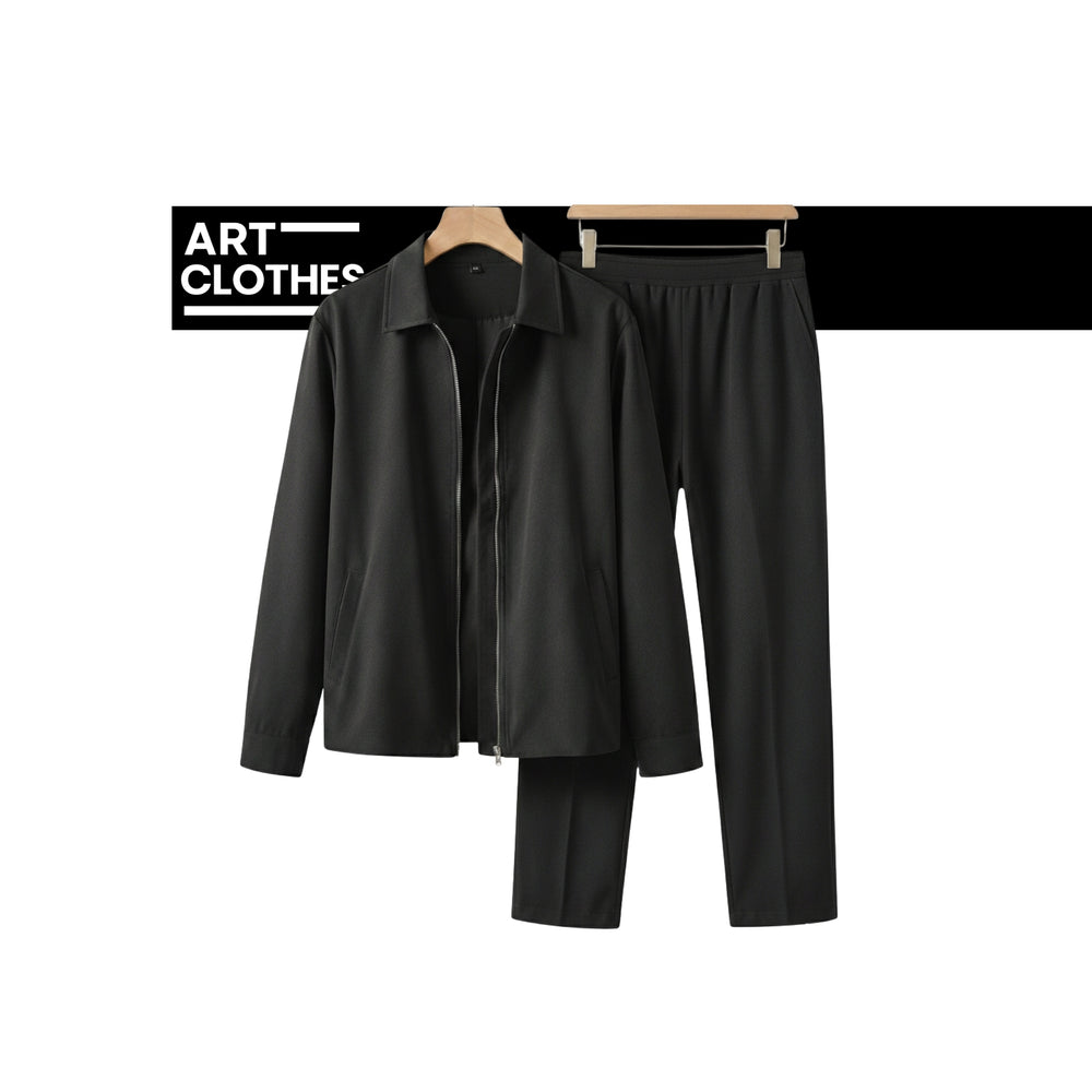 Ensemble Homme Premium – Veste zippée avec doublure intégrale & Pantalon coupe droite