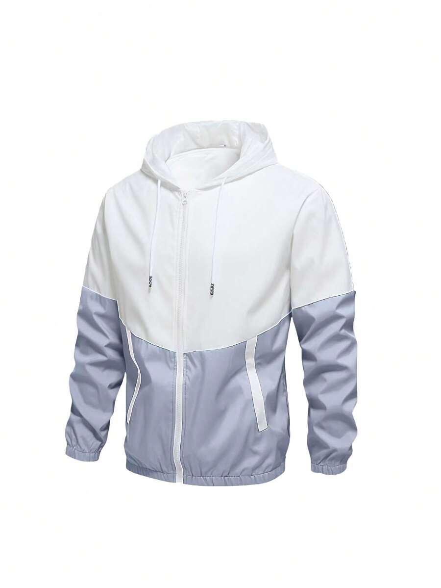 Ensemble 2 pièces pour homme – Sweat à capuche et pantalon de survêtement contrastés, tenue sportive décontractée pour l’automne