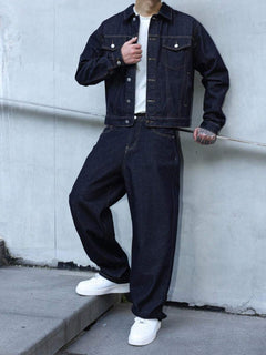 Ensemble homme en jean – Veste et pantalon bleu marine