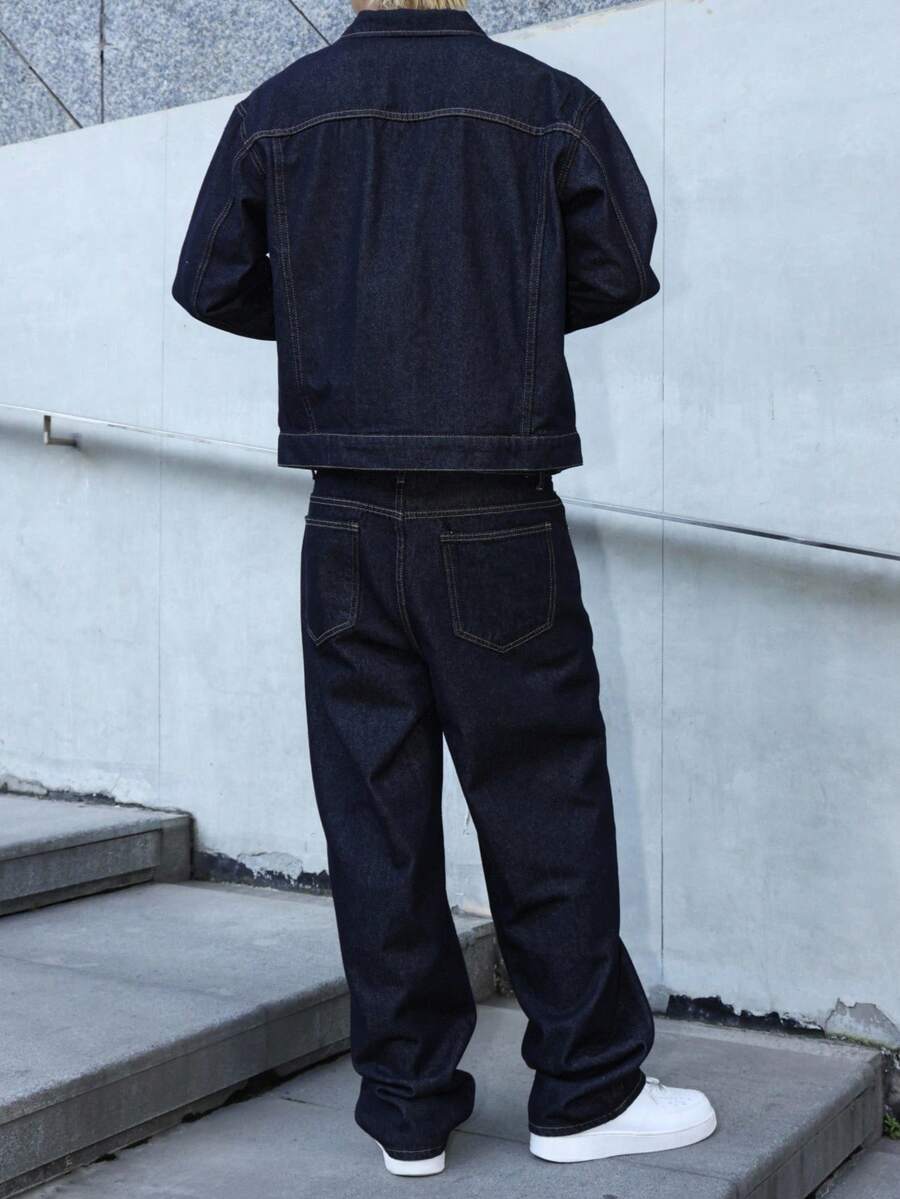 Ensemble homme en jean – Veste et pantalon bleu marine