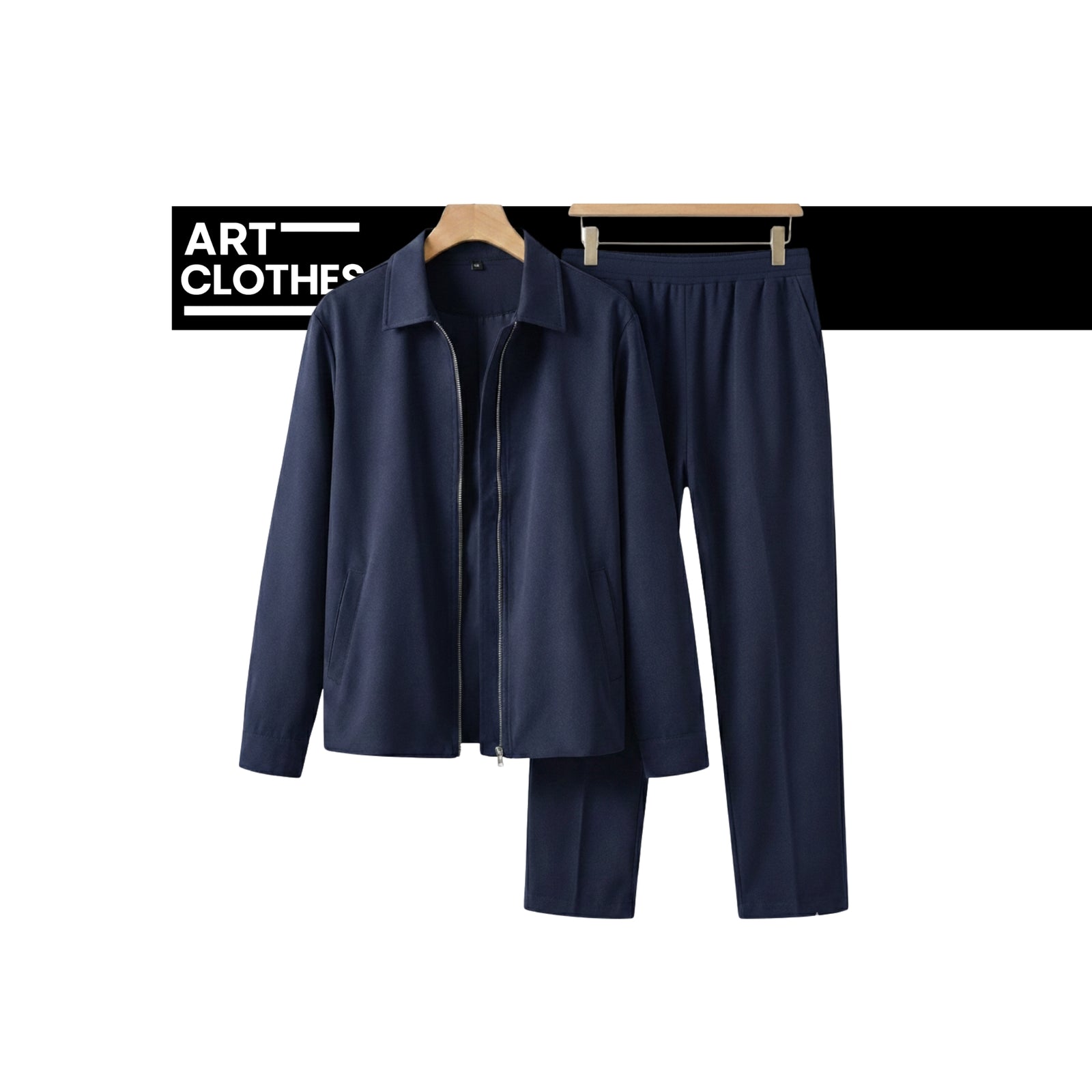 Ensemble Homme Premium – Veste zippée avec doublure intégrale & Pantalon coupe droite