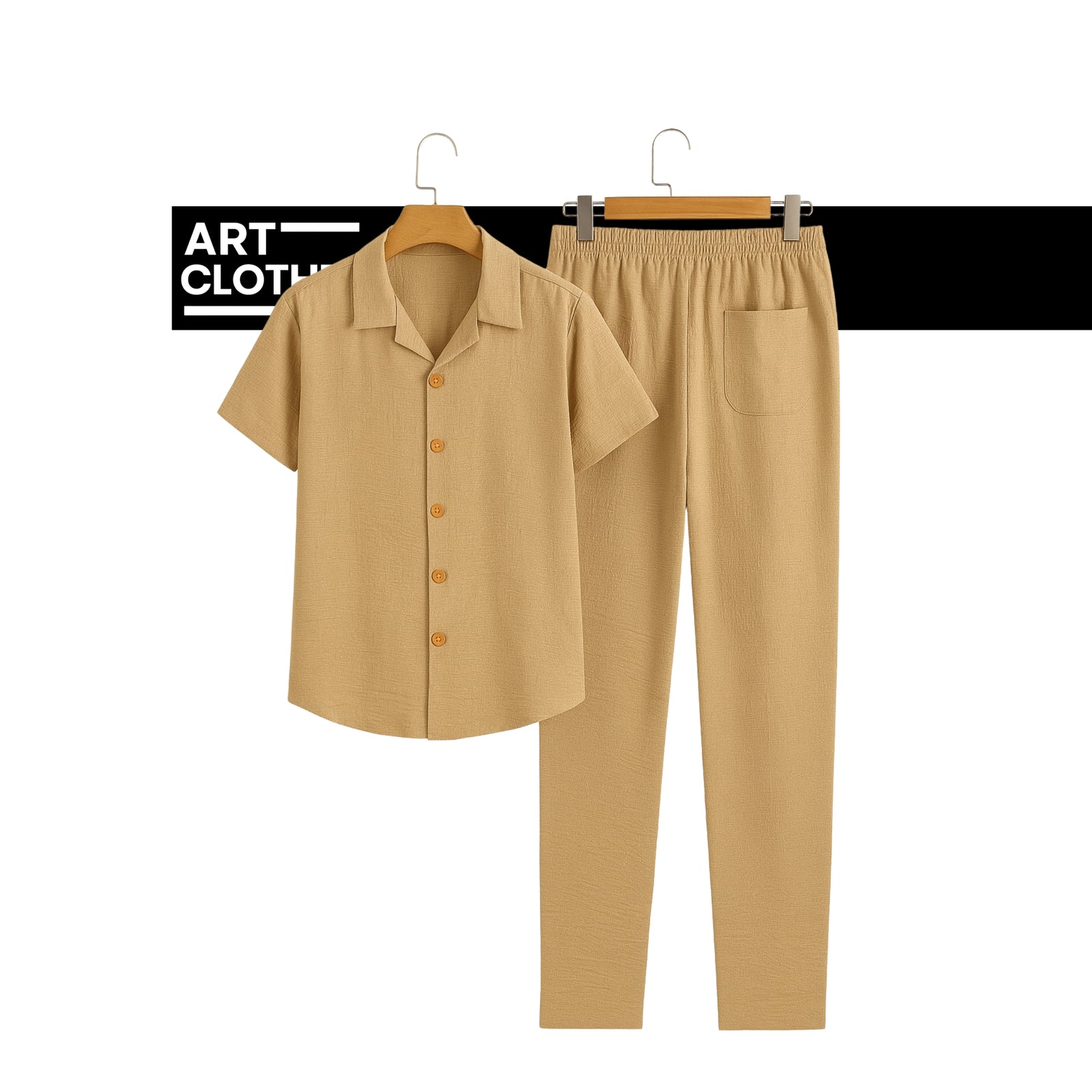 Ensemble Élégance Nature – Chemise & Pantalon en Lin (Blanc, Noir, Beige)